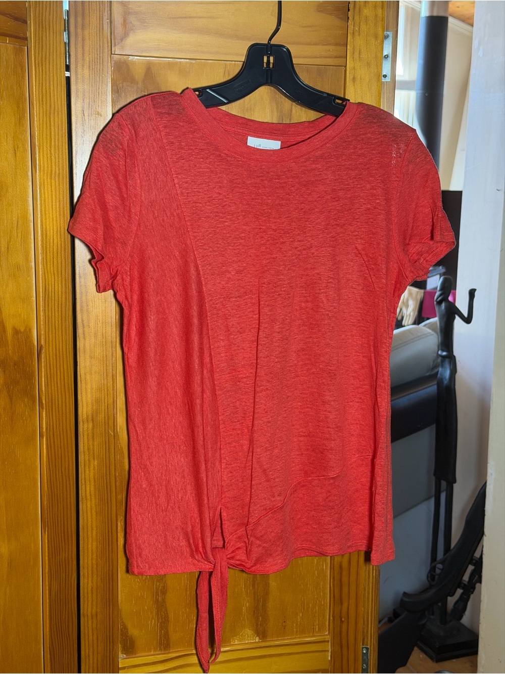 J. Jill Tie-Hem Women's Linen Top in Burnt Orange|Sz S|